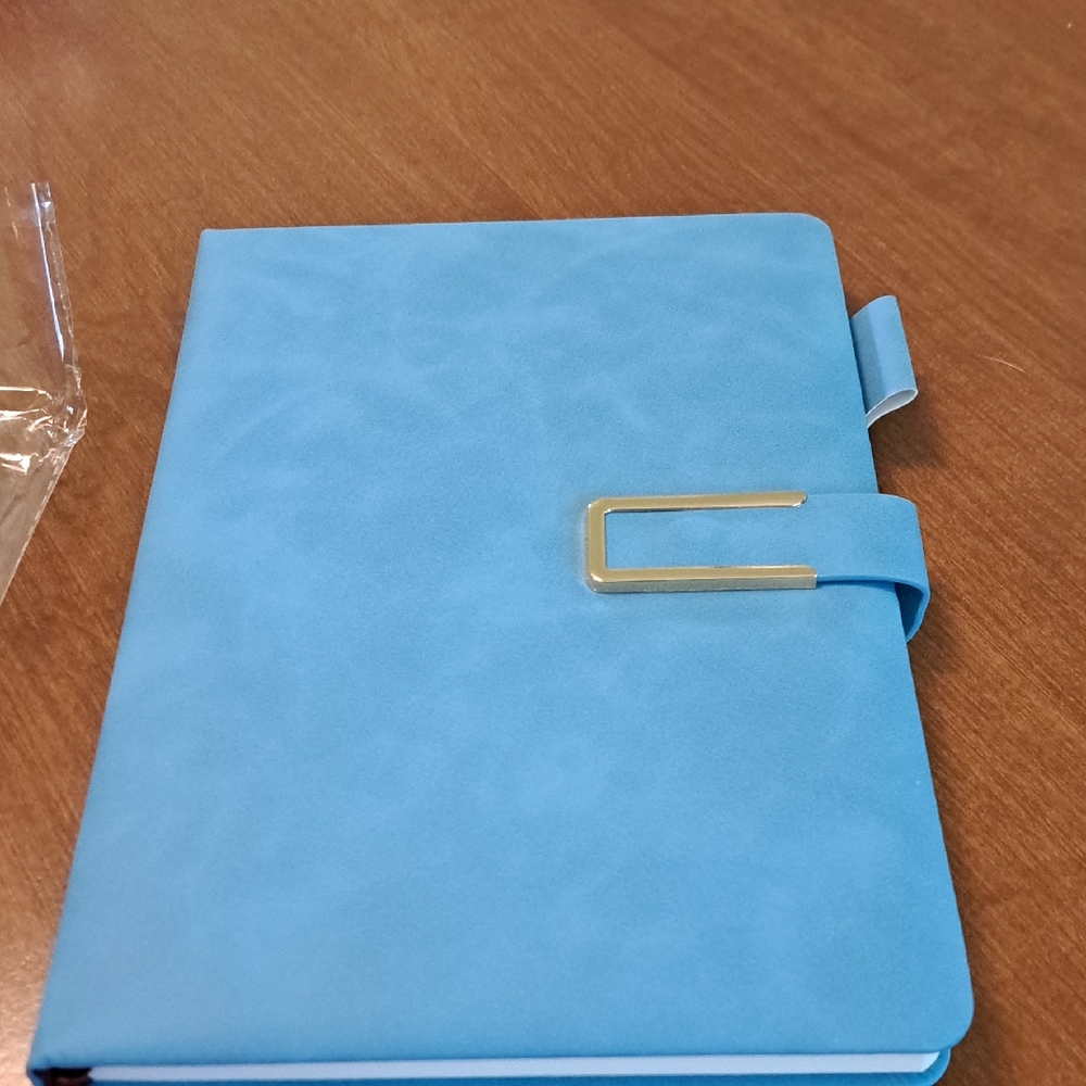Blue Journal with Gold Buckle 6 X 8.5 Soft Cover